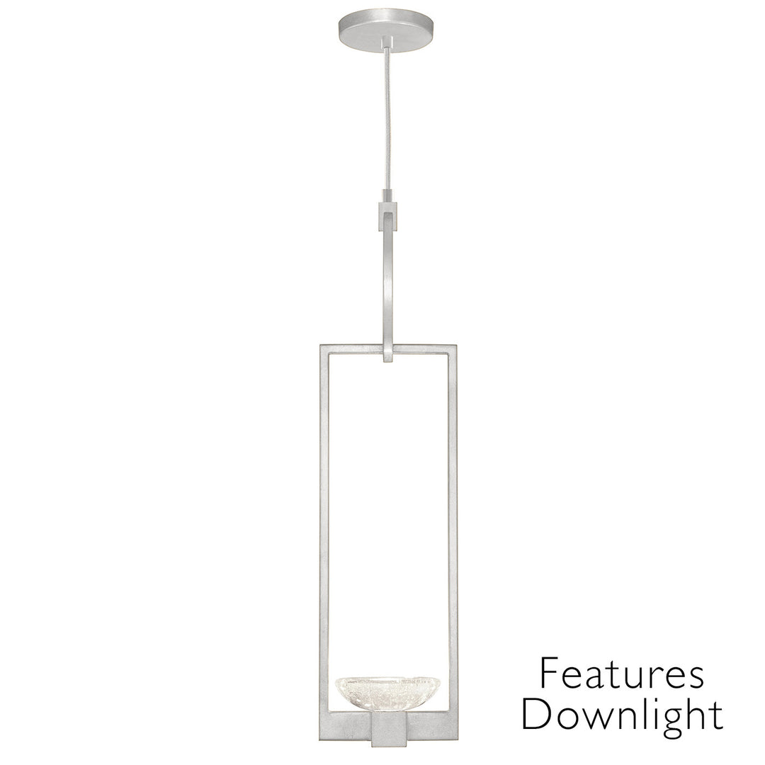 Fine Art Handcrafted Lighting Delphi 7"W Round Drop Light in Standard Silver Leaf, Downlight (892840-11ST)