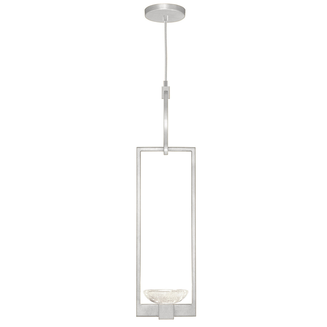Fine Art Handcrafted Lighting Delphi 7"W Round Drop Light in Standard Silver Leaf, No Downlight (892840-1ST)