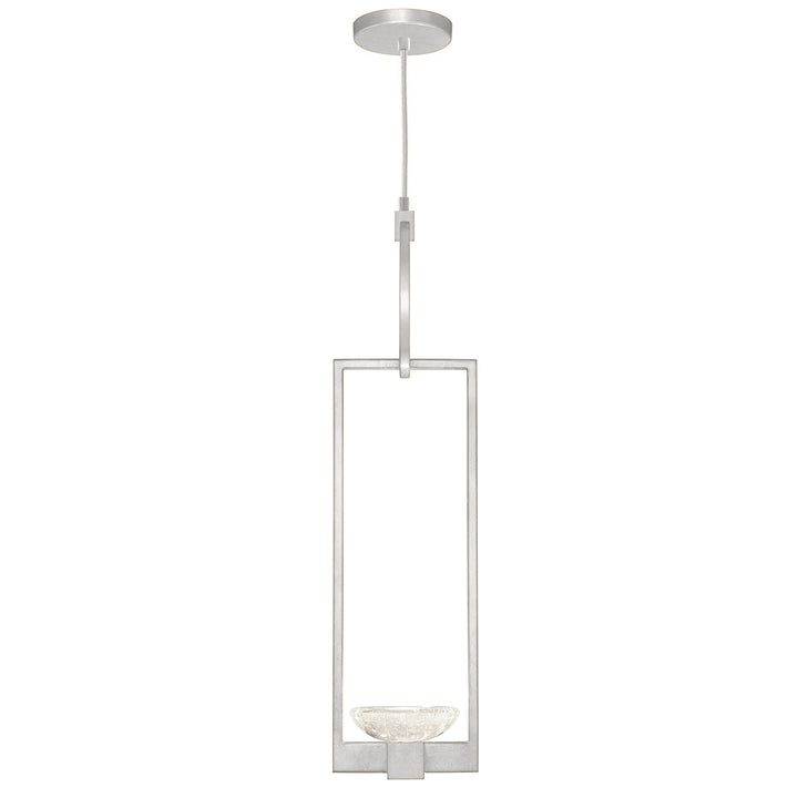Fine Art Handcrafted Lighting Delphi 7"W Round Drop Light in Standard Silver Leaf, No Downlight (892840-1ST)