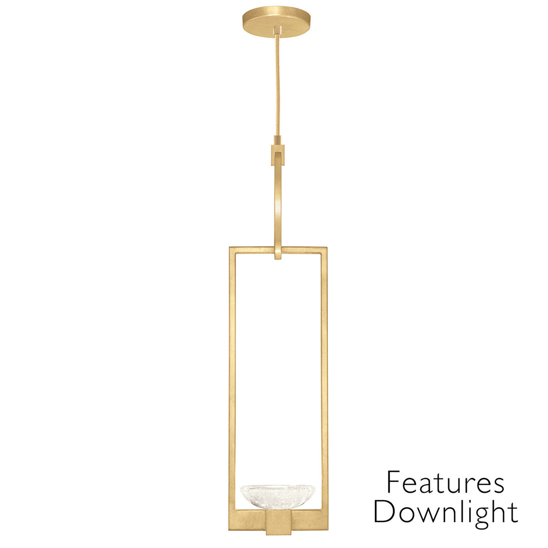Fine Art Handcrafted Lighting Delphi 7"W Round Drop Light in Standard Gold Leaf, Downlight (892840-21ST)