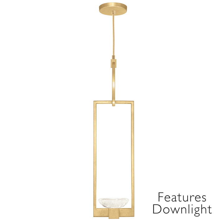 Fine Art Handcrafted Lighting Delphi 7"W Round Drop Light in Standard Gold Leaf, Downlight (892840-21ST)