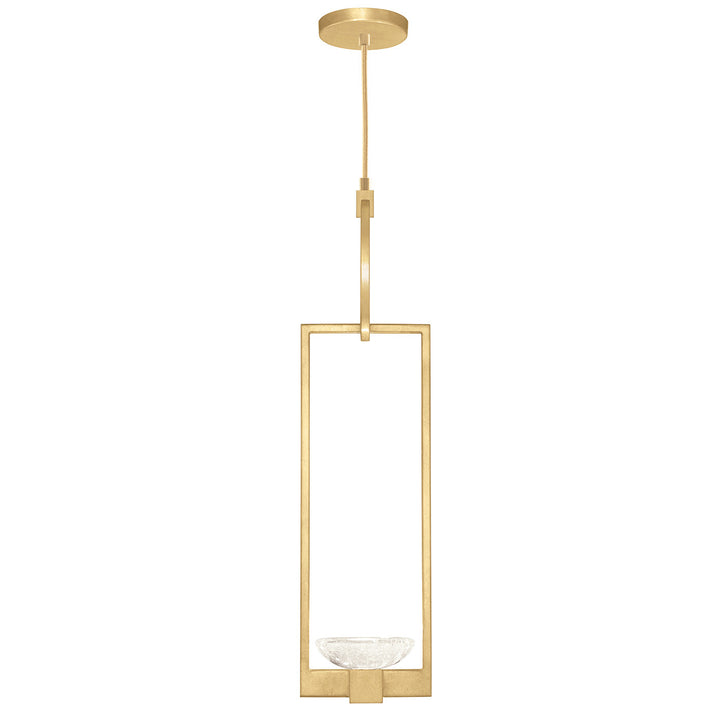 Fine Art Handcrafted Lighting Delphi 7"W Round Drop Light in Standard Gold Leaf, No Downlight (892840-2ST)