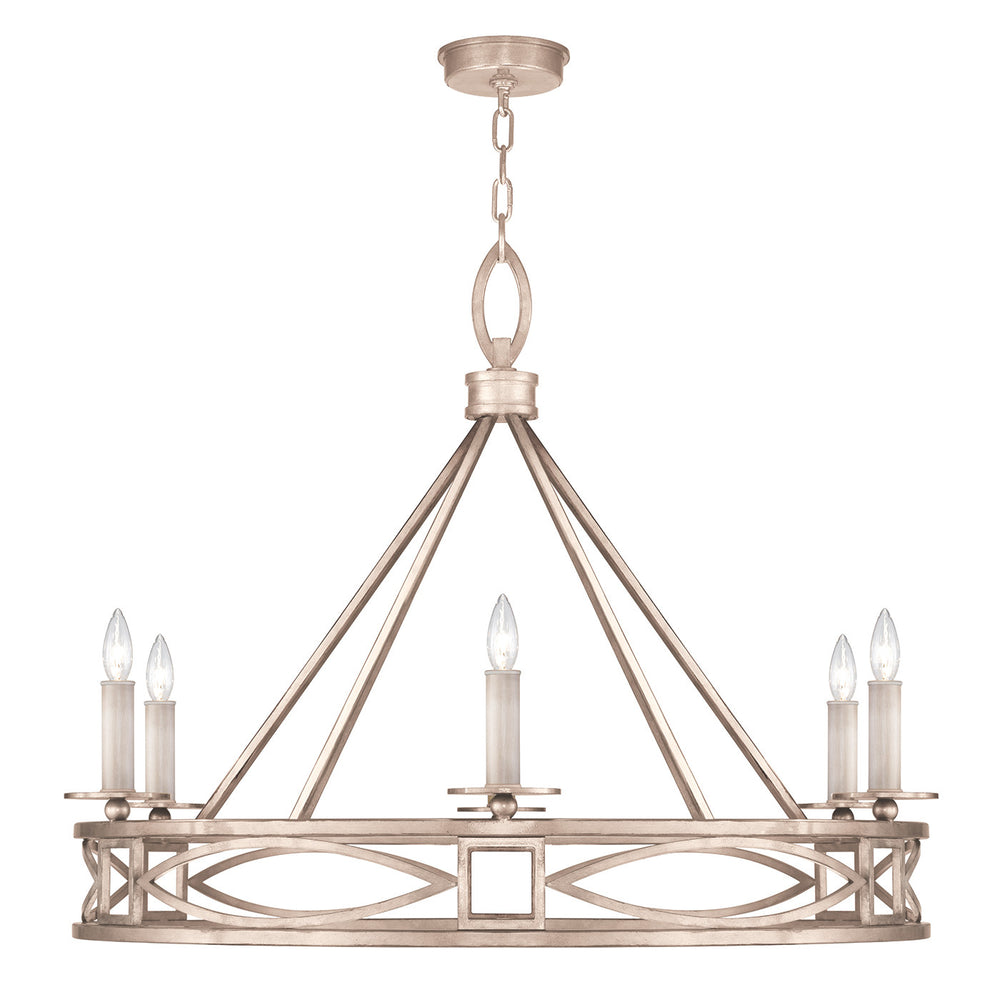Fine Art Handcrafted Lighting Cienfuegos 37.5"W Round Chandelier in Weathered Greige Patina (887640-2ST)