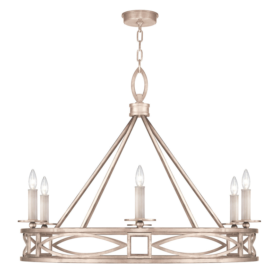 Fine Art Handcrafted Lighting Cienfuegos 37.5"W Round Chandelier in Weathered Greige Patina (887640-2ST)