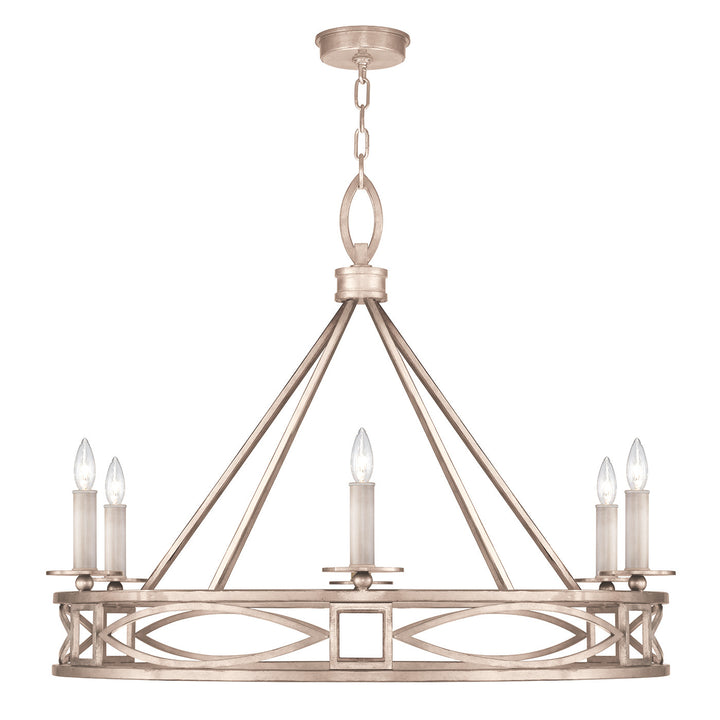 Fine Art Handcrafted Lighting Cienfuegos 37.5"W Round Chandelier in Weathered Greige Patina (887640-2ST)