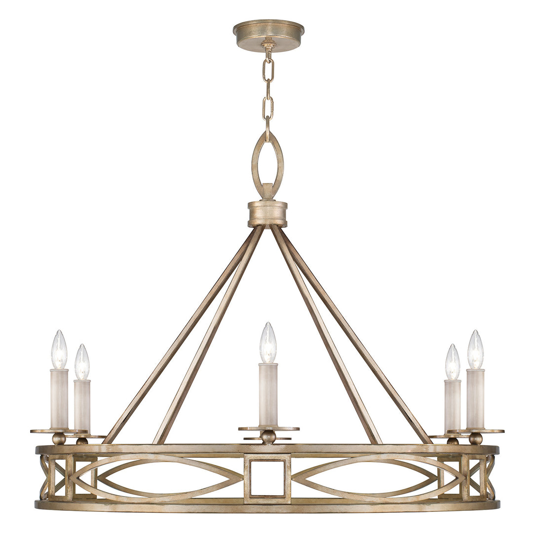 Fine Art Handcrafted Lighting Cienfuegos 37.5"W Round Chandelier in Antique Pale Gold Leaf (887640-3ST)