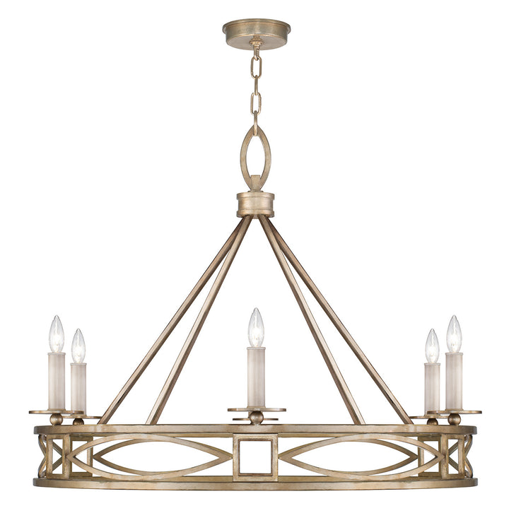 Fine Art Handcrafted Lighting Cienfuegos 37.5"W Round Chandelier in Antique Pale Gold Leaf (887640-3ST)