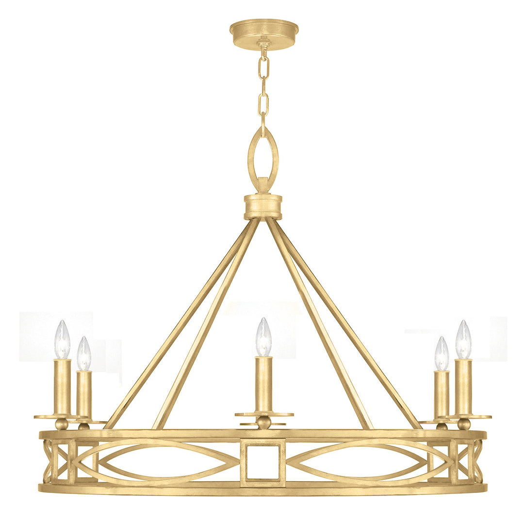 Fine Art Handcrafted Lighting Cienfuegos 37.5"W Round Chandelier in Standard Gold Leaf (887640-SF3)