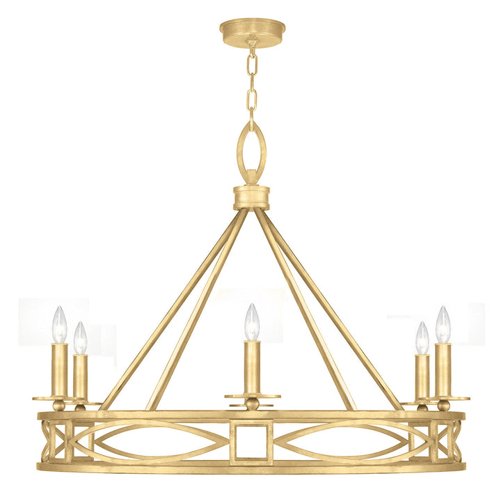 Fine Art Handcrafted Lighting Cienfuegos 37.5"W Round Chandelier in Standard Gold Leaf (887640-SF3)