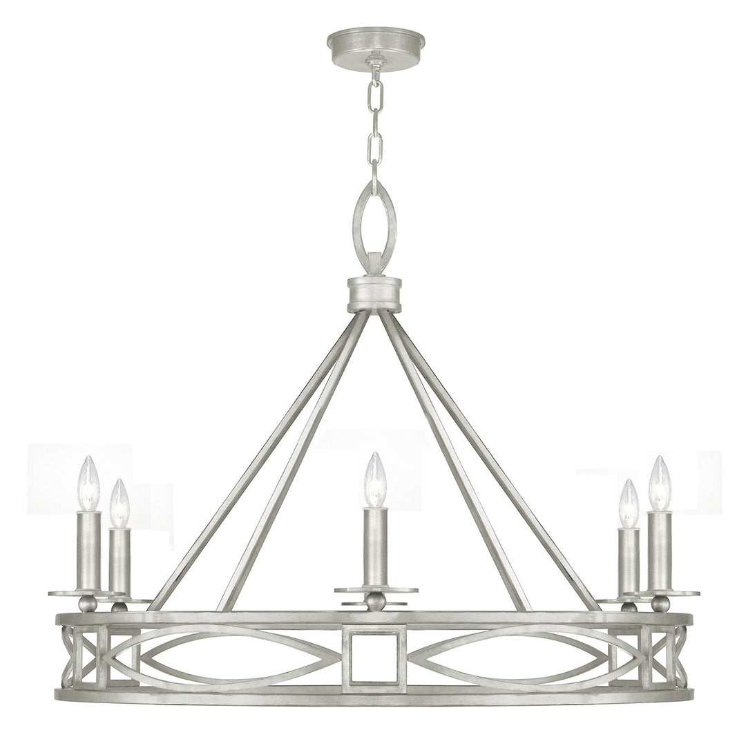 Fine Art Handcrafted Lighting Cienfuegos 37.5"W Round Chandelier in Standard Silver Leaf (887640-SF4)