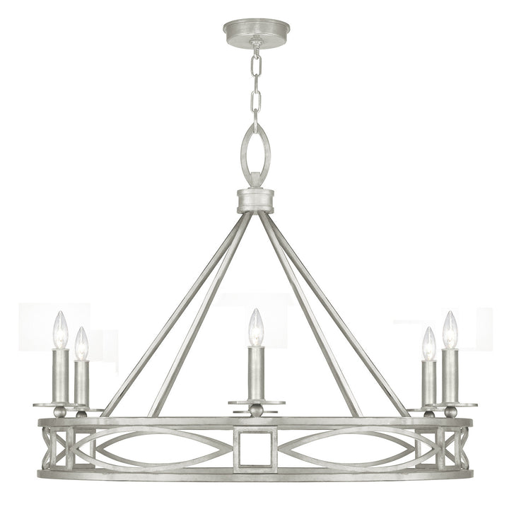 Fine Art Handcrafted Lighting Cienfuegos 37.5"W Round Chandelier in Standard Silver Leaf (887640-SF4)