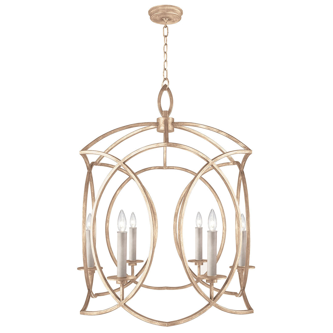 Fine Art Handcrafted Lighting Cienfuegos 28.5"W Round Chandelier in Antique Pale Gold Leaf (889840-3ST)