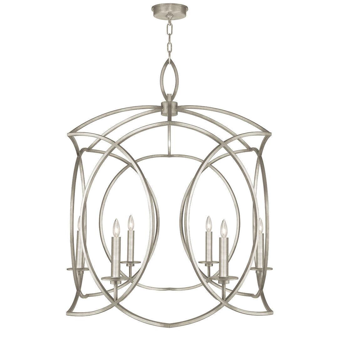 Fine Art Handcrafted Lighting Cienfuegos 28.5"W Round Chandelier in Standard Silver Leaf (889840-SF4)