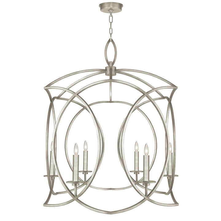 Fine Art Handcrafted Lighting Cienfuegos 28.5"W Round Chandelier in Standard Silver Leaf (889840-SF4)