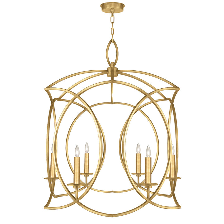 Fine Art Handcrafted Lighting Cienfuegos 28.5"W Round Chandelier in Standard Gold Leaf (889840-SF3)
