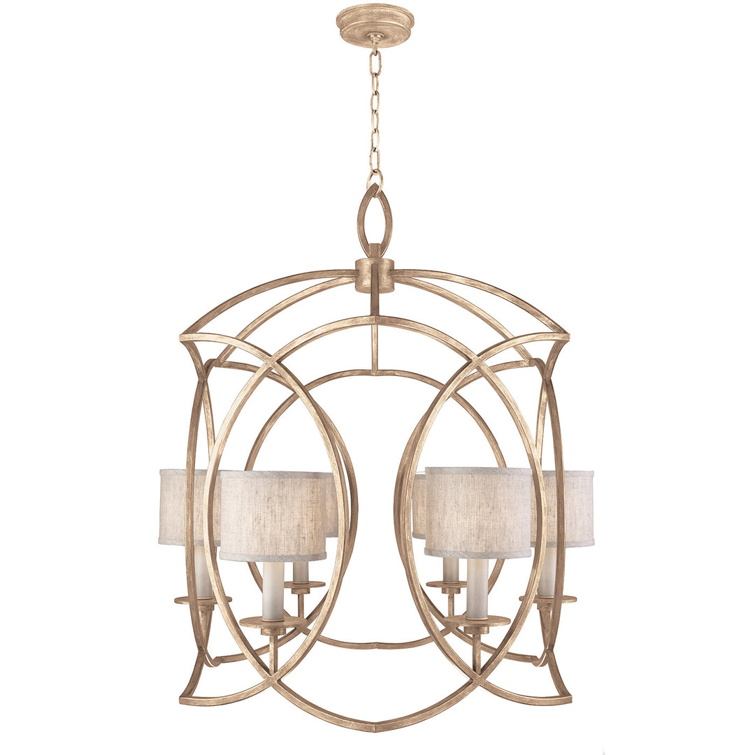 Fine Art Handcrafted Lighting Cienfuegos 30.5"W Round Chandelier in Antique Pale Gold Leaf (889840-31ST)