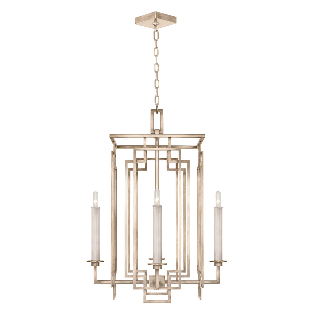 Fine Art Handcrafted Lighting Cienfuegos 22"W Square Chandelier in Weathered Greige Patina (889040-2ST)