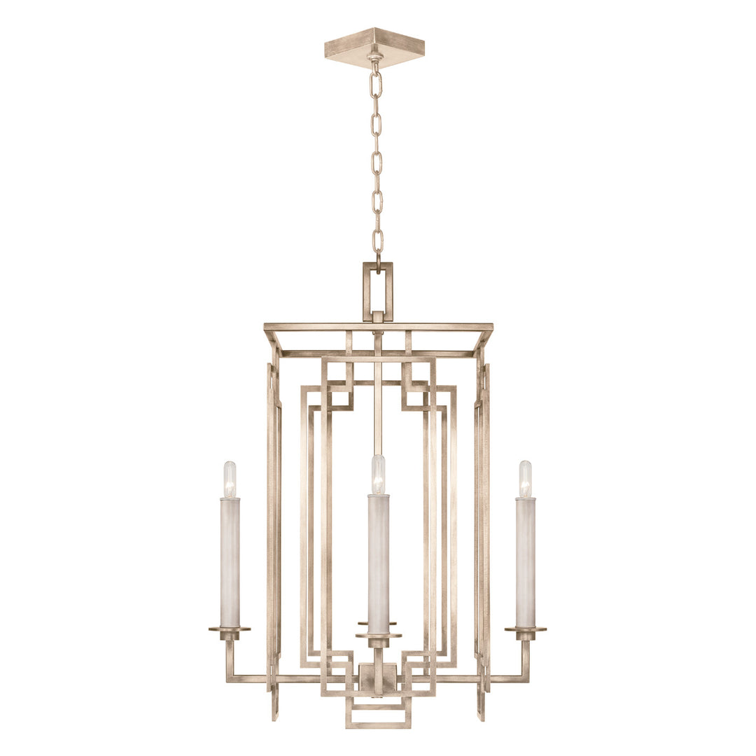 Fine Art Handcrafted Lighting Cienfuegos 22"W Square Chandelier in Weathered Greige Patina (889040-2ST)