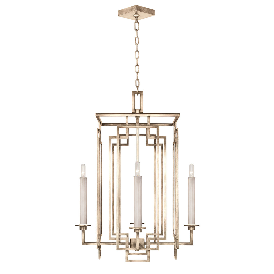 Fine Art Handcrafted Lighting Cienfuegos 22"W Square Chandelier in Antique Pale Gold Leaf (889040-3ST)