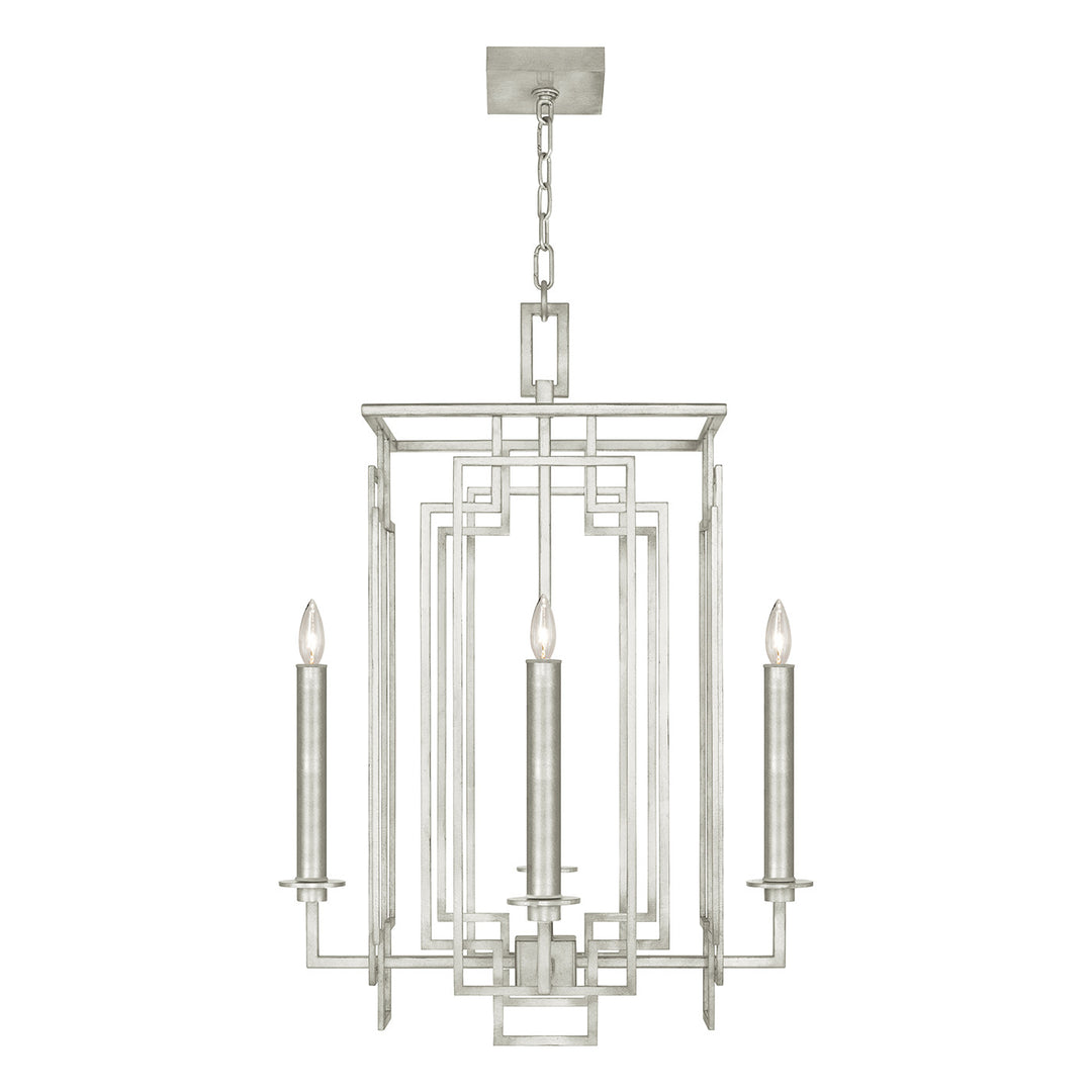 Fine Art Handcrafted Lighting Cienfuegos 22"W Square Chandelier in Standard Silver Leaf (889040-SF4)