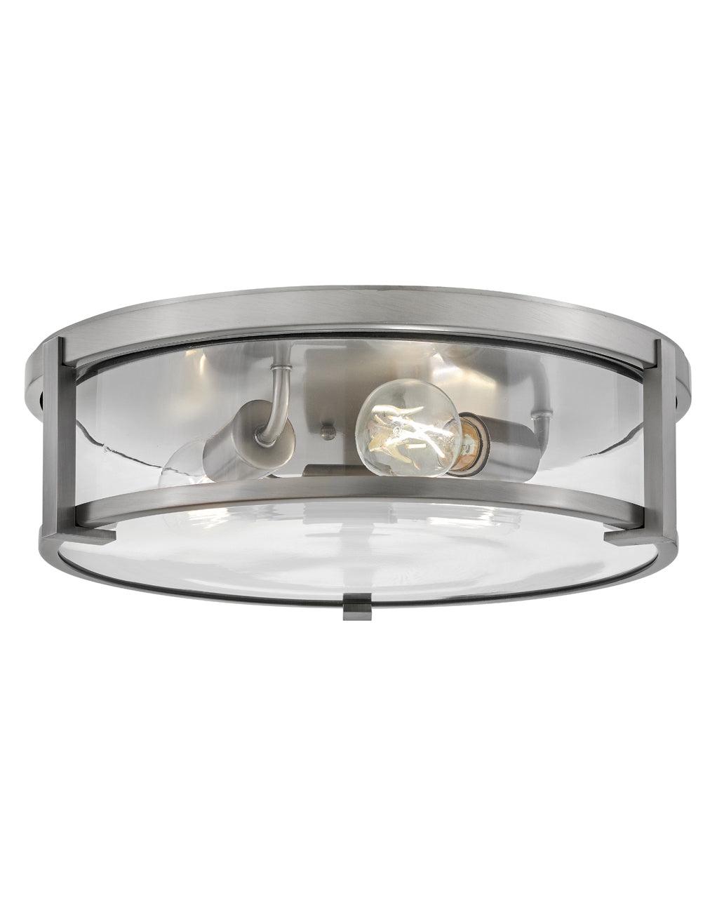 Hinkley Lowell Flush Mount Flush Mount Ceiling Light Hinkley Antique Nickel with Clear glass 16.0x16.0x4.75 