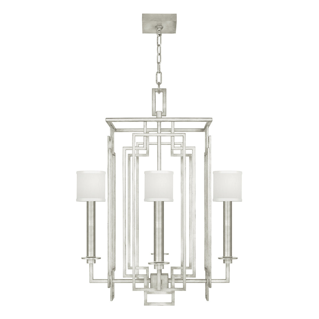 Fine Art Handcrafted Lighting Cienfuegos 24"W Square Chandelier in Standard Silver Leaf (889040-SF41)