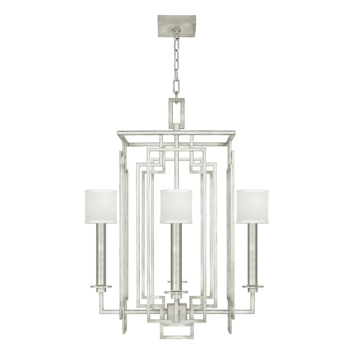 Fine Art Handcrafted Lighting Cienfuegos 24"W Square Chandelier in Standard Silver Leaf (889040-SF41)