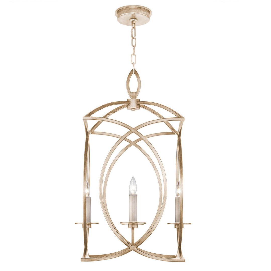 Fine Art Handcrafted Lighting Cienfuegos 19.5"W Square Chandelier in Antique Pale Gold Leaf (887740-3ST)