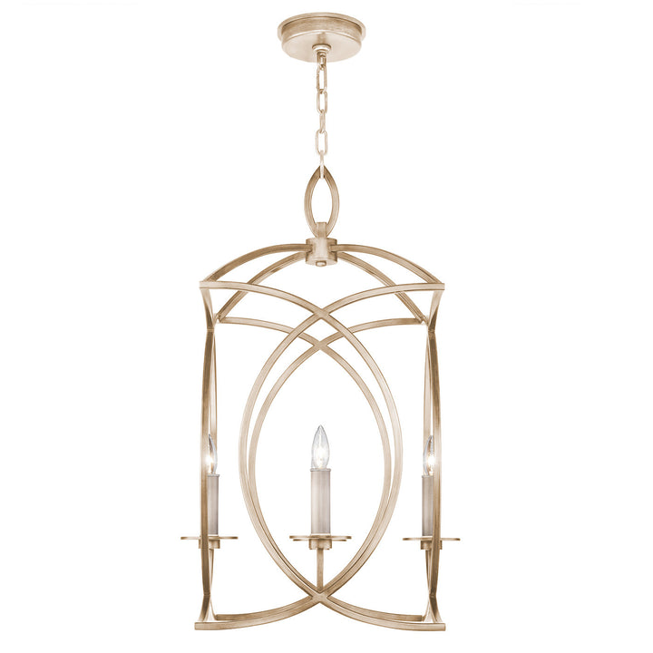 Fine Art Handcrafted Lighting Cienfuegos 19.5"W Square Chandelier in Antique Pale Gold Leaf (887740-3ST)