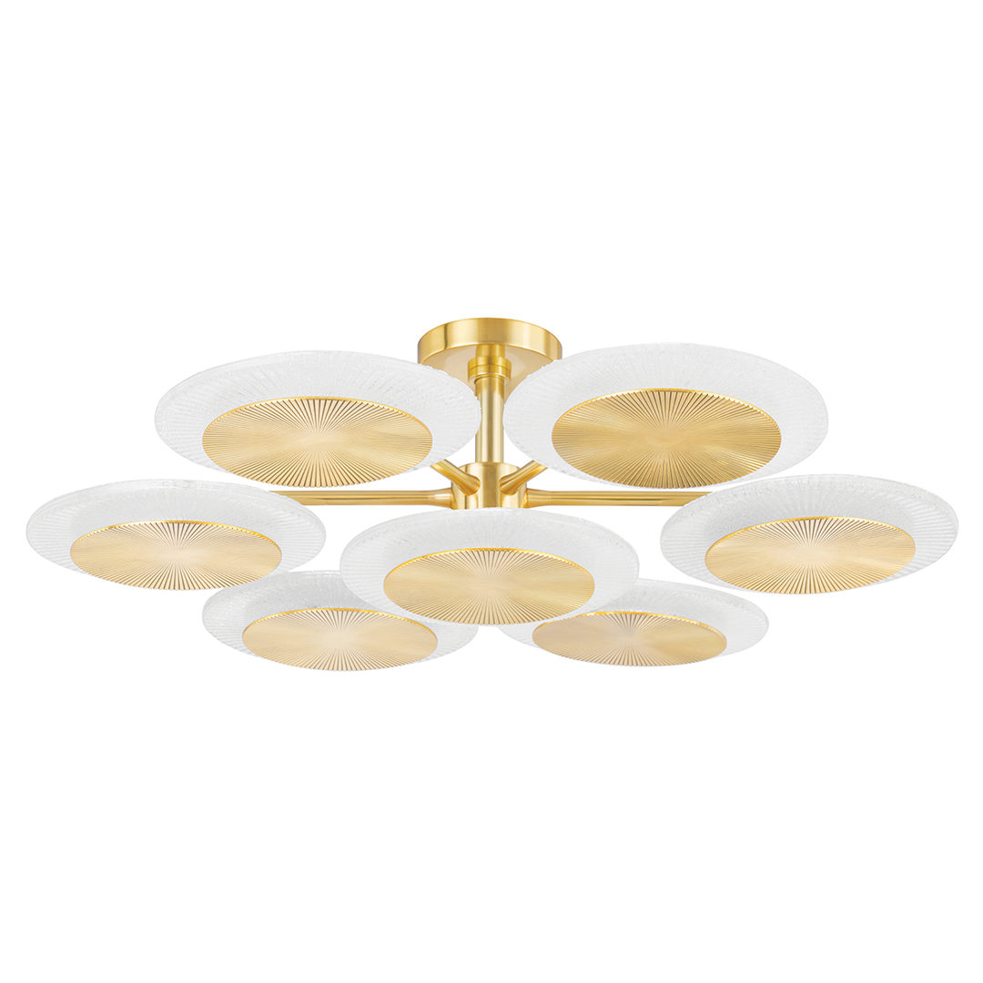 Corbett Lighting Topaz Semi Flush Ceiling Semi Flush Mounts Corbett VINTAGE POLISHED BRASS 37.75x10.25 