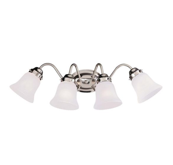 Savoy House Essentials Brighton Bath Vanity Lights Savoy House 19x4.75 Satin Nickel White Ribbed Frost Glass