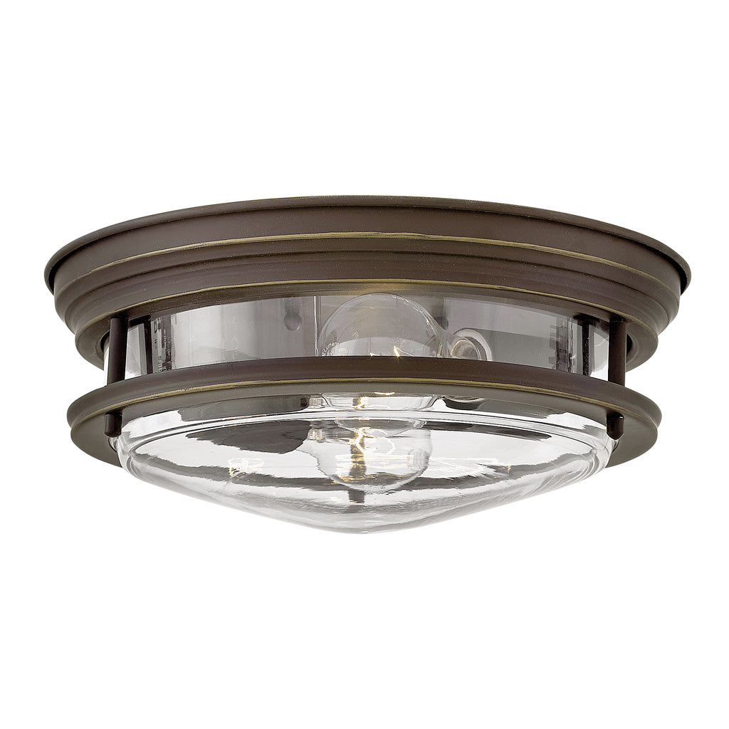 Hinkley Hadley Flush Mount Flush Mount Ceiling Light Hinkley Oil Rubbed Bronze with Clear glass 12.0x12.0x4.75 