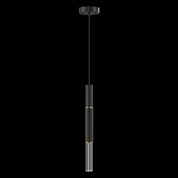 Fine Art Handcrafted Lighting Antonia 6.5"W Round Pendant in Standard Black Iron, Brass, No Parchment/Same as Finish (100015-110)