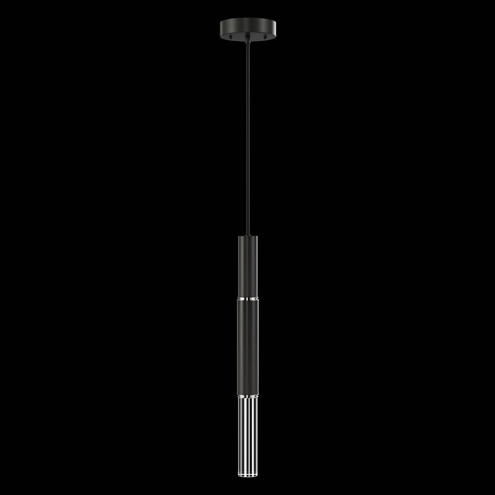 Fine Art Handcrafted Lighting Antonia 6.5"W Round Pendant in Standard Black Iron, Nickel, No Parchment/Same as Finish (100015-120)