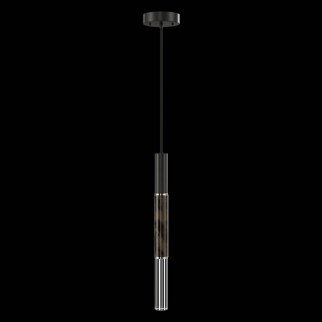 Fine Art Handcrafted Lighting Antonia 6.5"W Round Pendant in Standard Black Iron, Nickel, Charcoal (100015-121)
