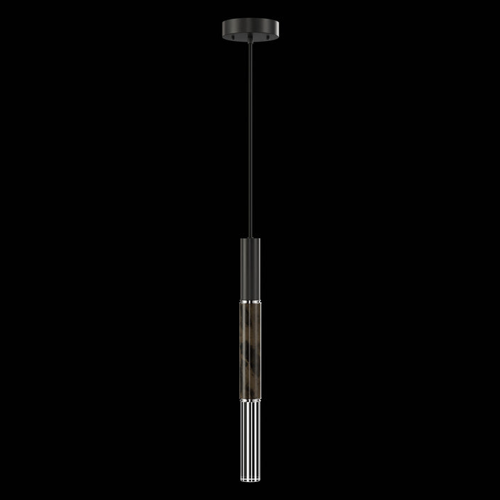 Fine Art Handcrafted Lighting Antonia 6.5"W Round Pendant in Standard Black Iron, Nickel, Charcoal (100015-121)