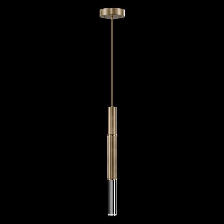Fine Art Handcrafted Lighting Antonia 6.5"W Round Pendant in Standard Gold Leaf, Brass, No Parchment/Same as Finish (100015-310)