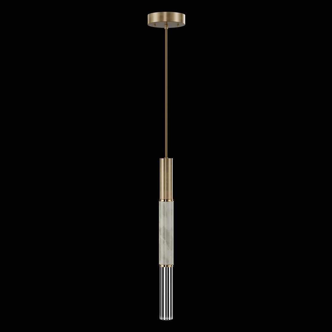 Fine Art Handcrafted Lighting Antonia 6.5"W Round Pendant in Standard Gold Leaf, Brass, Smoke (100015-312)
