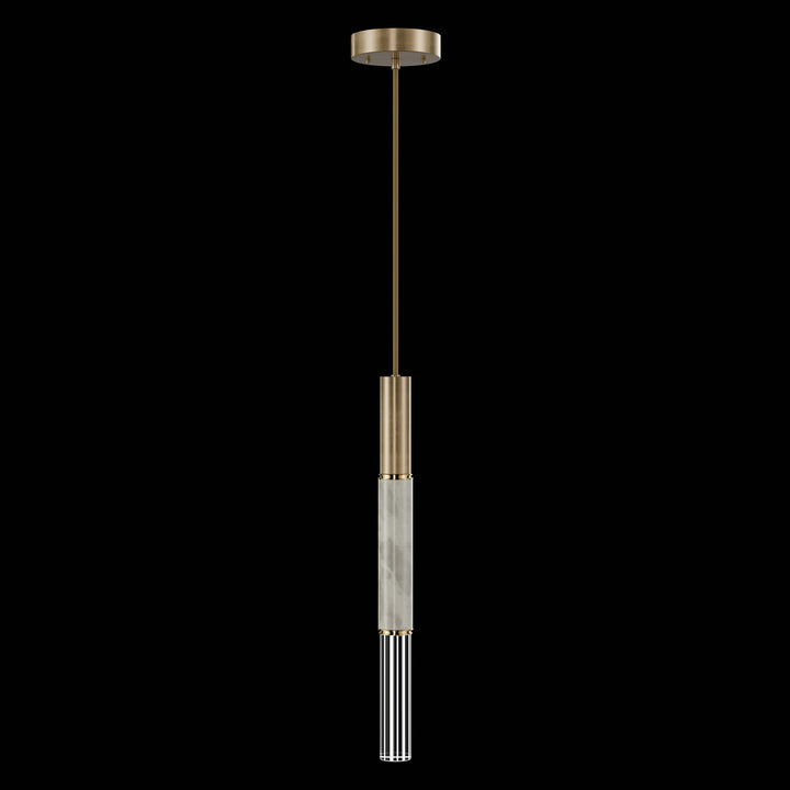 Fine Art Handcrafted Lighting Antonia 6.5"W Round Pendant in Standard Gold Leaf, Brass, Smoke (100015-312)