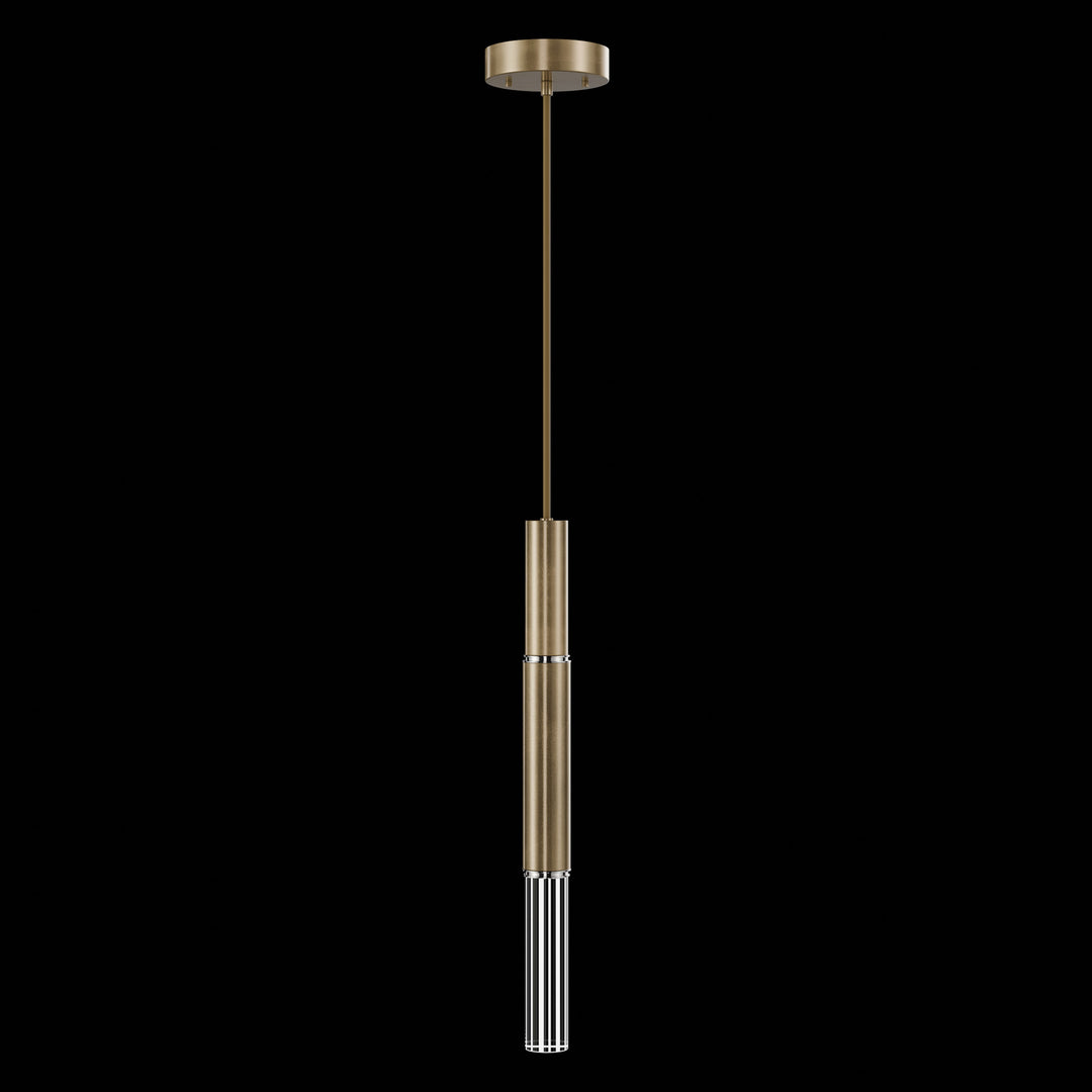 Fine Art Handcrafted Lighting Antonia 6.5"W Round Pendant in Standard Gold Leaf, Nickel, No Parchment/Same as Finish (100015-320)