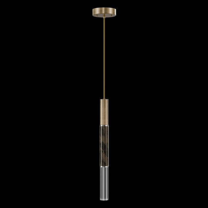 Fine Art Handcrafted Lighting Antonia 6.5"W Round Pendant in Standard Gold Leaf, Nickel, Charcoal (100015-321)
