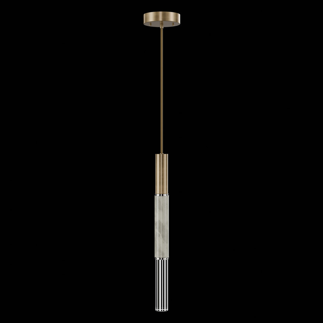 Fine Art Handcrafted Lighting Antonia 6.5"W Round Pendant in Standard Gold Leaf, Nickel, Smoke (100015-322)