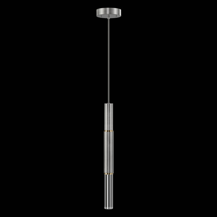 Fine Art Handcrafted Lighting Antonia 6.5"W Round Pendant in Standard Silver Leaf, Brass, No Parchment/Same as Finish (100015-410)