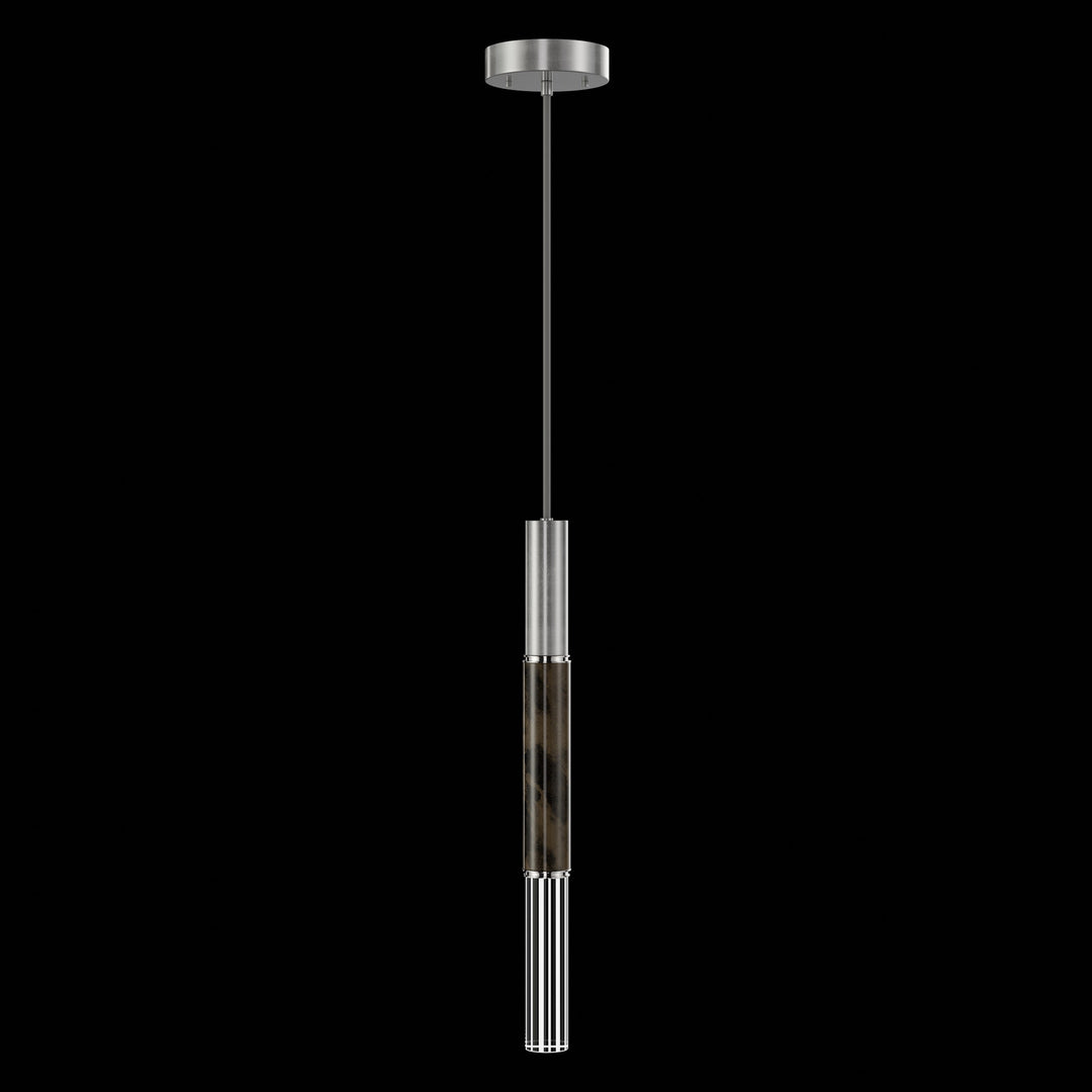 Fine Art Handcrafted Lighting Antonia 6.5"W Round Pendant in Standard Silver Leaf, Nickel, Charcoal (100015-421)