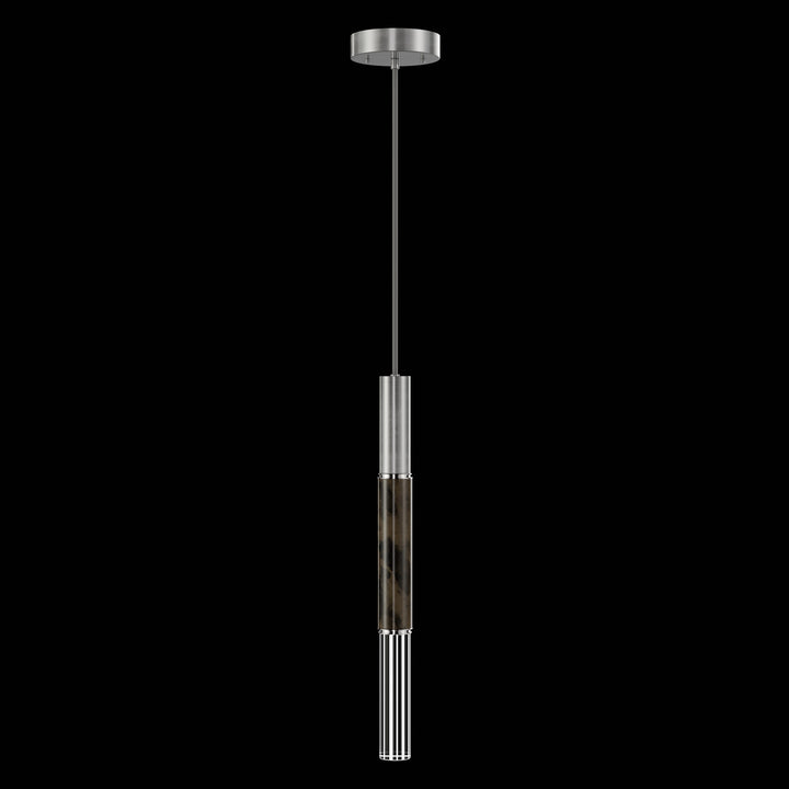 Fine Art Handcrafted Lighting Antonia 6.5"W Round Pendant in Standard Silver Leaf, Nickel, Charcoal (100015-421)