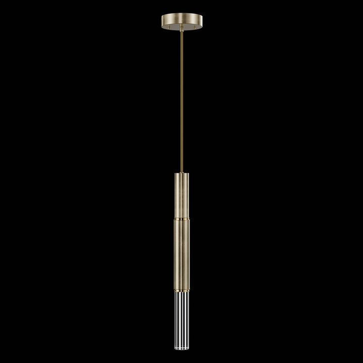 Fine Art Handcrafted Lighting Antonia 6.5"W Round Pendant in Standard Soft Gold Leaf, Brass, No Parchment/Same as Finish (100015-510)