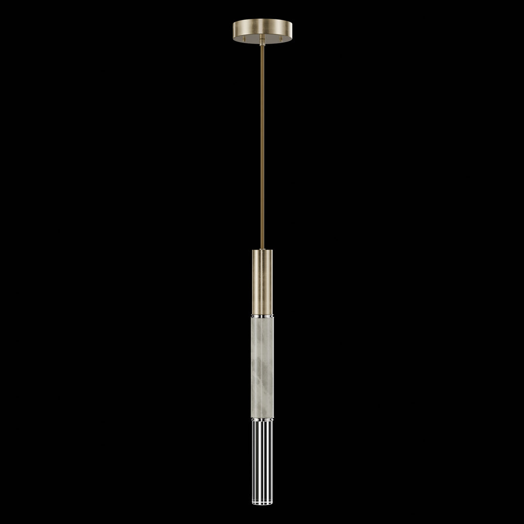 Fine Art Handcrafted Lighting Antonia 6.5"W Round Pendant in Standard Soft Gold Leaf, Nickel, Smoke (100015-522)