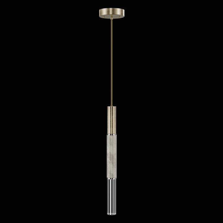 Fine Art Handcrafted Lighting Antonia 6.5"W Round Pendant in Standard Soft Gold Leaf, Nickel, Smoke (100015-522)