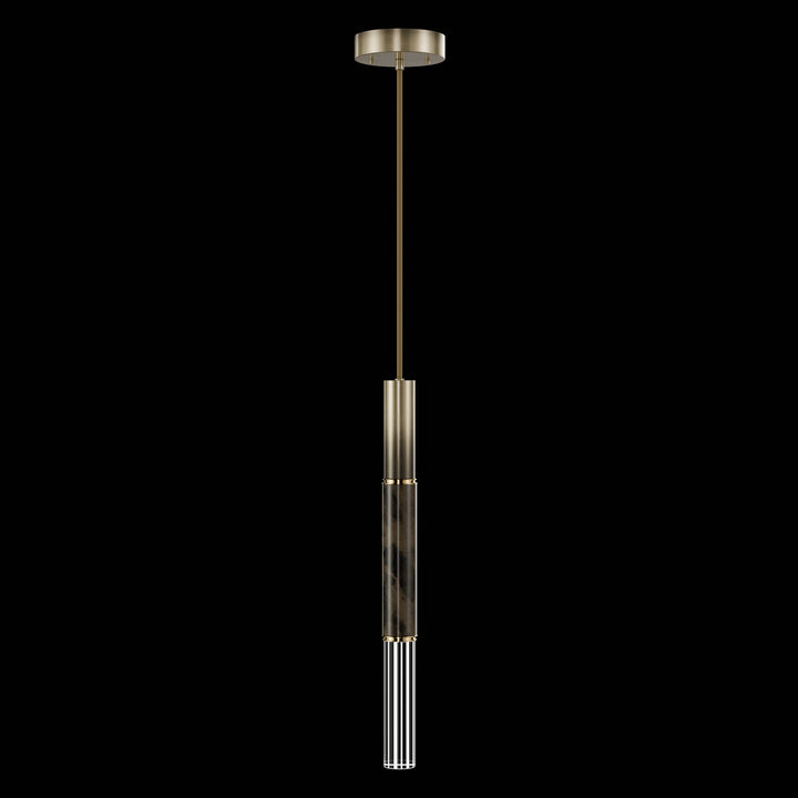 Fine Art Handcrafted Lighting Antonia 6.5"W Round Pendant in Soft Ombre Bronze, Brass, Charcoal (100015-611)