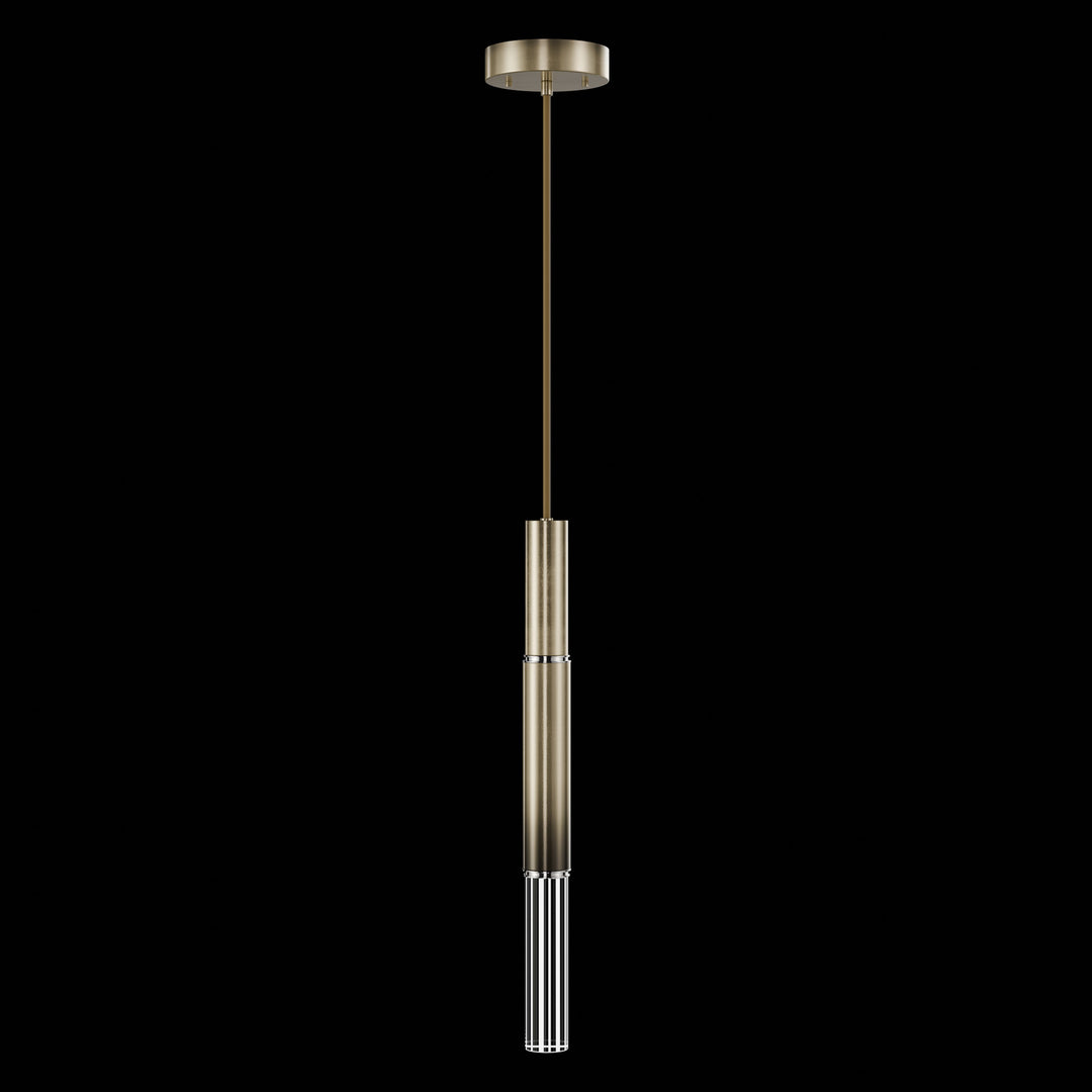 Fine Art Handcrafted Lighting Antonia 6.5"W Round Pendant in Soft Ombre Bronze, Nickel, No Parchment/Same as Finish (100015-620)